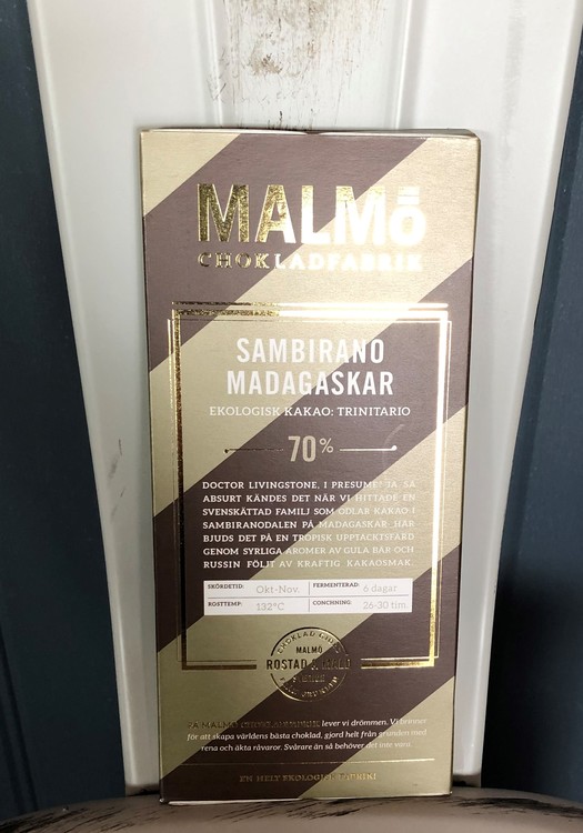 Malmö Choklad Sambirano Madagaskar 70% Ekologisk