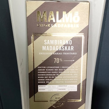 Malmö Choklad Sambirano Madagaskar 70% Ekologisk