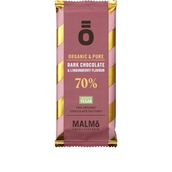 Malmö Choklad: 70% kakaohalt Lingon