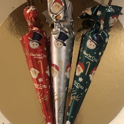 Mjölkchokladparaply med julmotiv (Finns i olika färger)