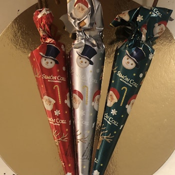 Mjölkchokladparaply med julmotiv (Finns i olika färger)