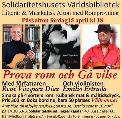 Litterär och musikalisk afton på Solidaritetshuset i Stockholm.