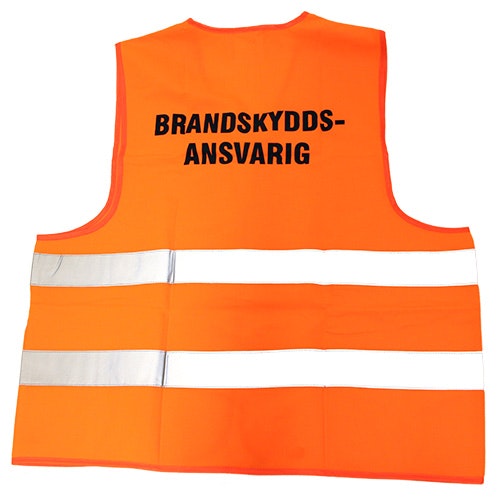 Orange väst för brandskyddsansvarig