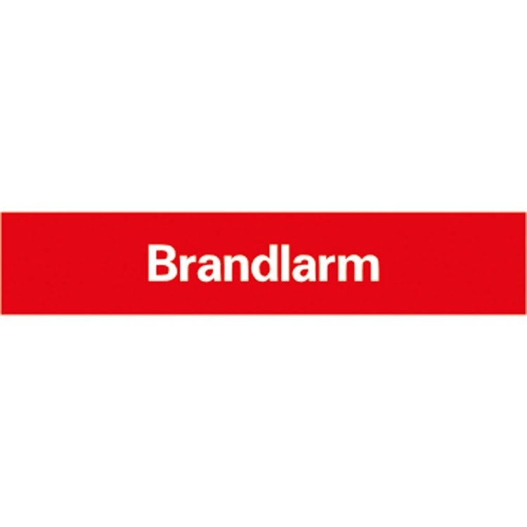 Brandskylt Brandlarm 200x40mm plast