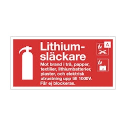 Lithiumsläckare skylt