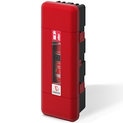 Brandsläckarskåp DR 12 kg svart/röd plast
