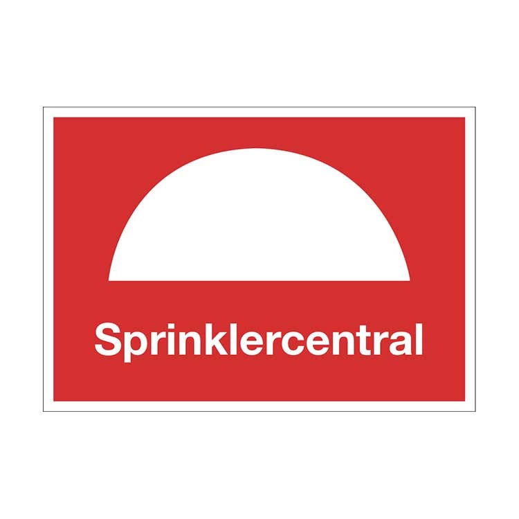 Brandskylt Sprinklercentral A5 plast