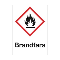 Varningsskylt Brandfara plast