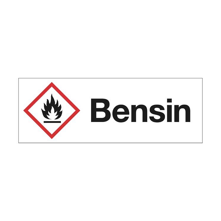 Varningsskylt Bensin plast