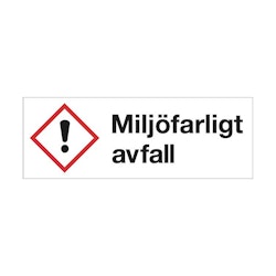 Varningsskylt Miljöfarligt avfall plast