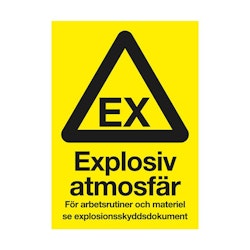 Varningsskylt Explosiv atmosfär plast