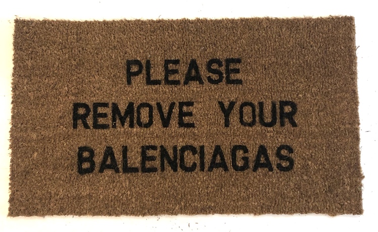 Doormat Balenciaga text