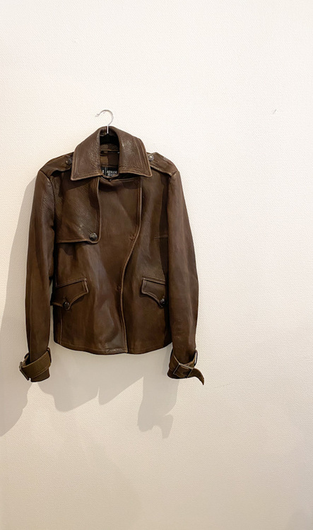 Armani leatherjacket strl.38