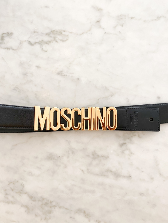 Moschino Black Leather Belt