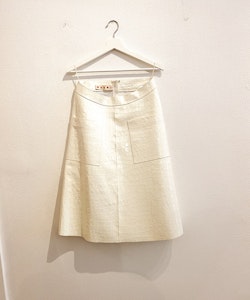 MARNI White Exclusive Leather Skirt (38)