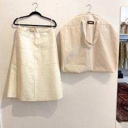 MARNI White Exclusive Leather Skirt (38)