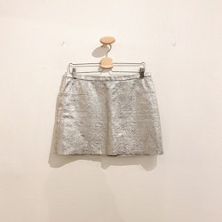 OTHER STORIES Leather Silver Skirt (40)