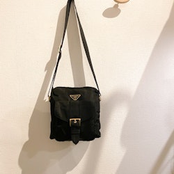 PRADA Small Messenger Black Nylon Bag