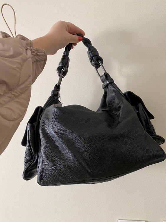 BOTTEGA VENETA Black Leather Nappa Bag