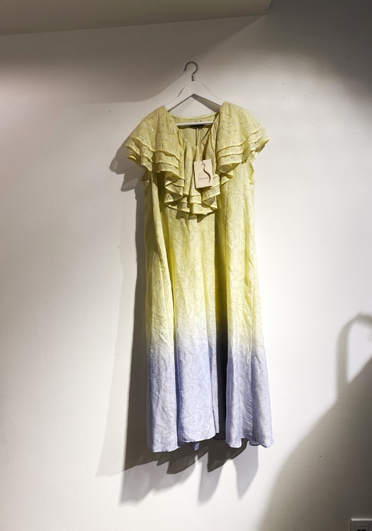 STINE GOYA Claire Metallic Chiffon Dress (XL)
