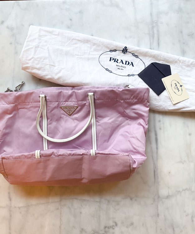 PRADA Tessuto Shopping Pink Nylon Bag