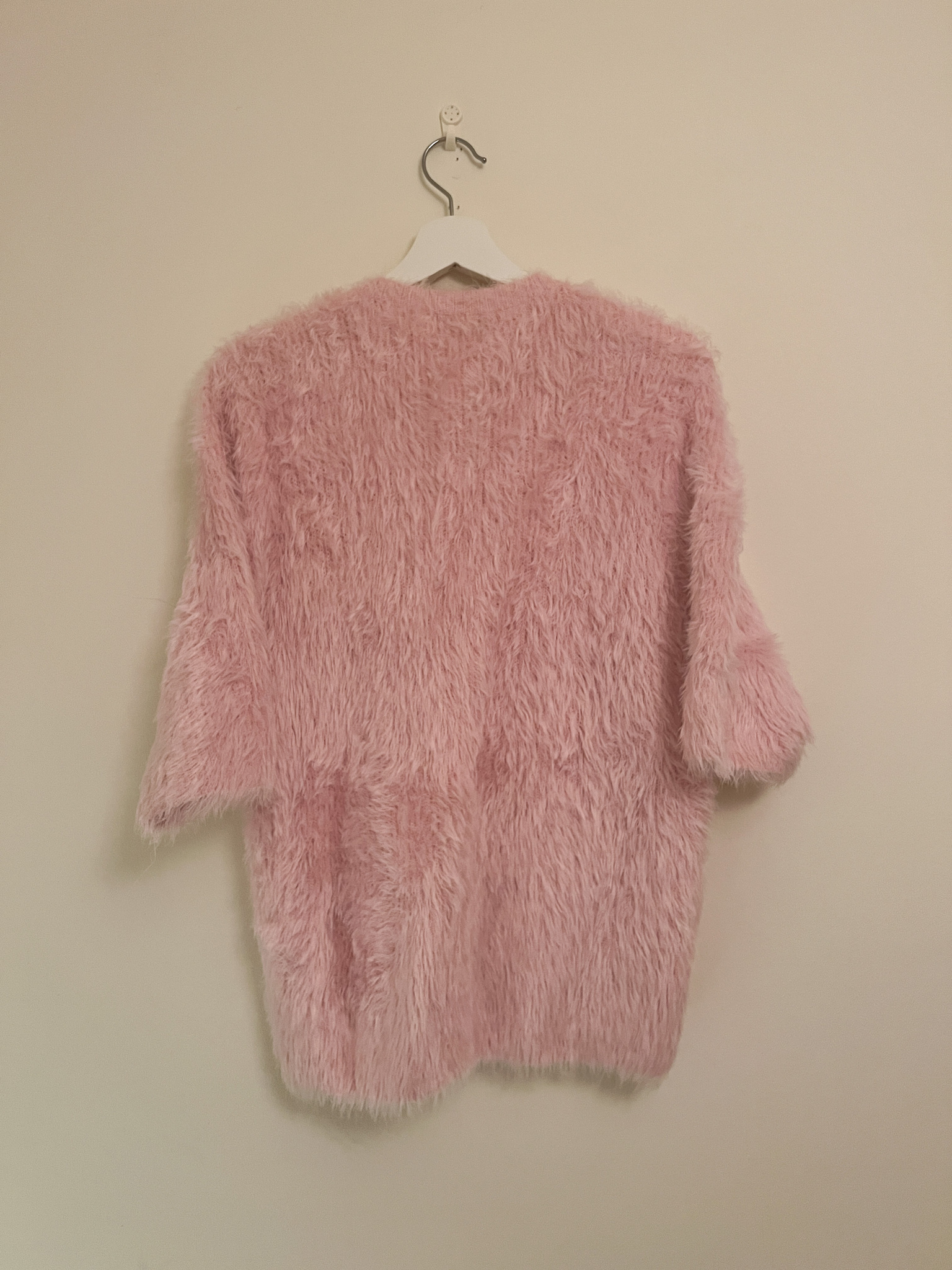 CARVEN Short Sleeve Fuzzy Sweater (M)