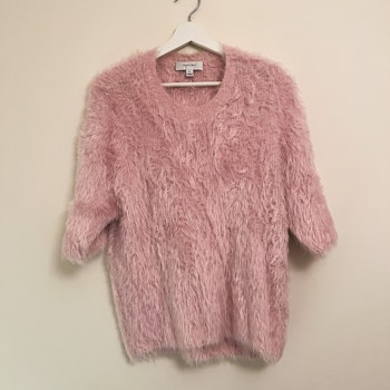 CARVEN Short Sleeve Fuzzy Sweater (M)