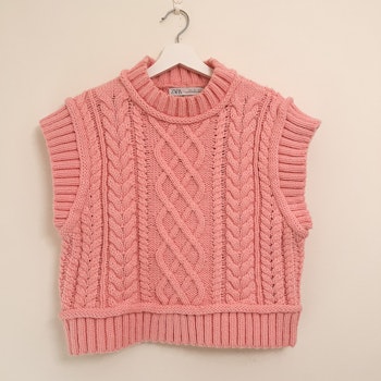 ZARA Pink Knitted Vest (L)