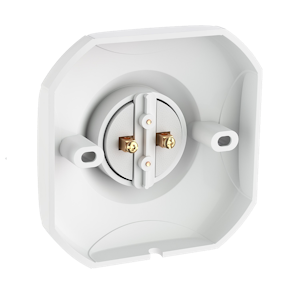 Lamp socket, E27, white, square