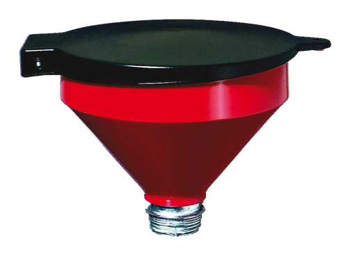 Barrel funnel with lid out of polyethylene