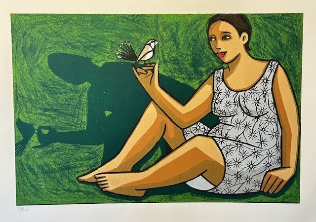 With a Bird in her hand