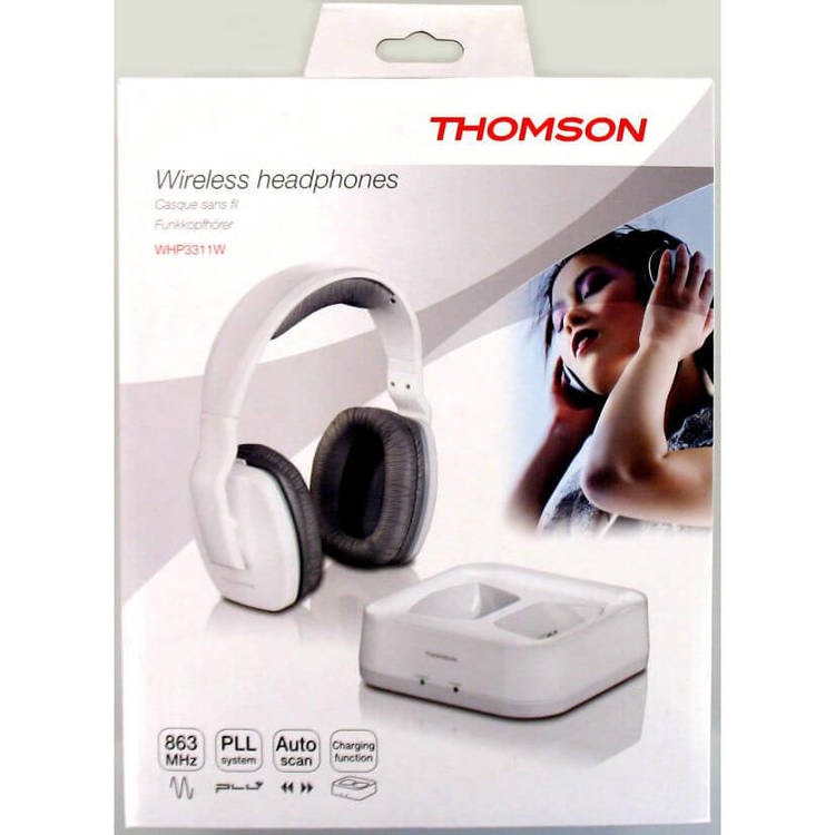 THOMSON Hörlur WHP3311 Trådlös Vit Over-Ear 100m - Techbutik.se