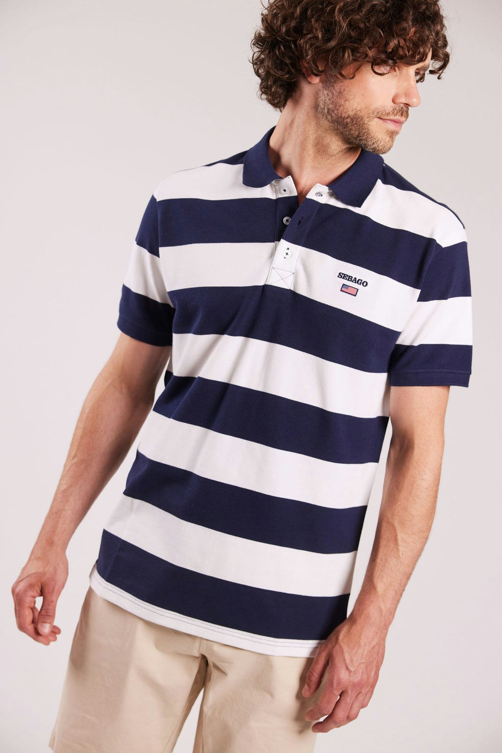 Mick Block Striped Pique