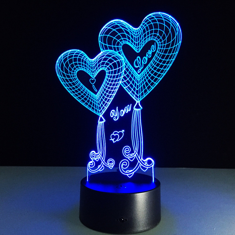 3D Led-lampa / Nattlampa You & Me