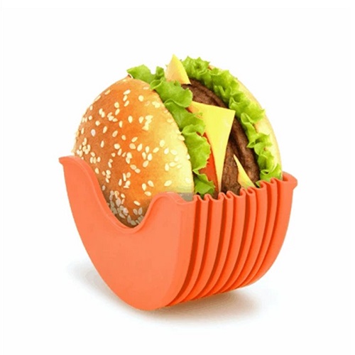 Burger Buddy-Hållaren För Hamburgare i Silicon, Orange