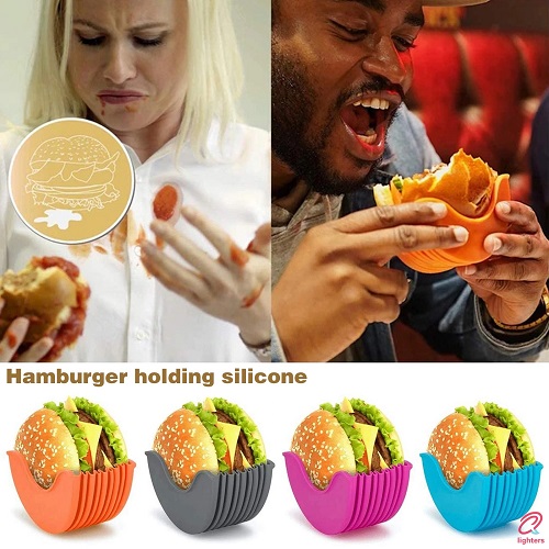 Burger Holder / Hamburgerficka i BPA Fri Silikon För Hamburgare, Blå