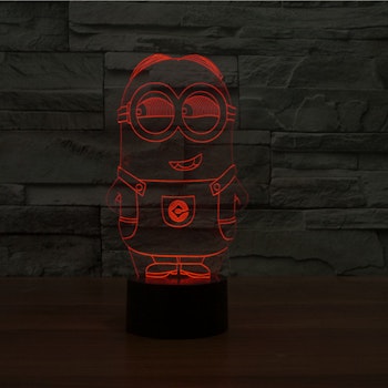 3D Led-lampa / Nattlampa Minion i 7 Valbara Färger