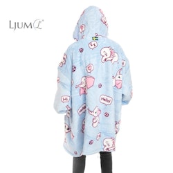 Ljum® Oversize Filt Hoodie Blanket Barn & Ungdom - Elefant
