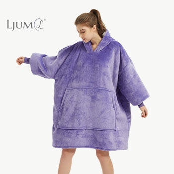 Ljum® Oversize Filt Hoodie - Lila