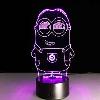3D Led-lampa / Nattlampa Minion i 7 Valbara Färger