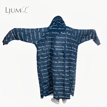 Ljum® Oversize Filt Hoodie Blanket, Dark Text-Blue