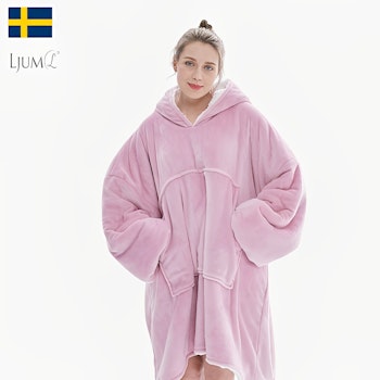 Ljum® Oversize Filt Hoodie Blanket - Old Pink