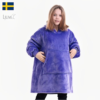 Ljum® Oversize Filt Hoodie Blanket Barn & Ungdom - Lila