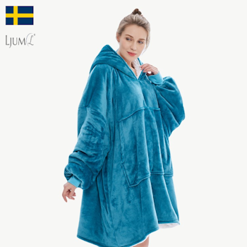 Ljum® Oversize Filt Hoodie Blanket - Lake Blue