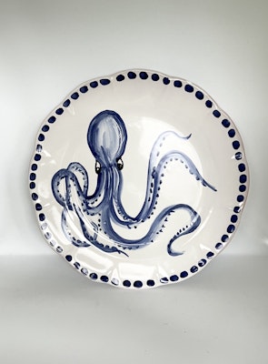 Marina soup plate 23 cm, octopus motif