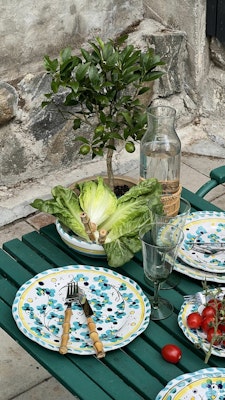 Toscana mattallrik, 26 cm, grönt mönster