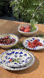 Toscana assiett, 20 cm, blått mönster