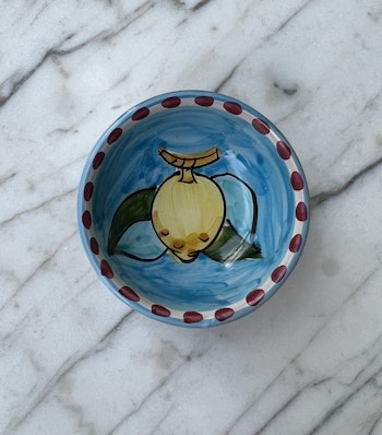 Sorrento Limone, liten skål med citronmönster, 13 cm
