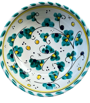 Toscana djup skål, 18 cm, grönt mönster
