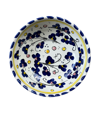 Toscana djup skål, 18 cm, blått mönster